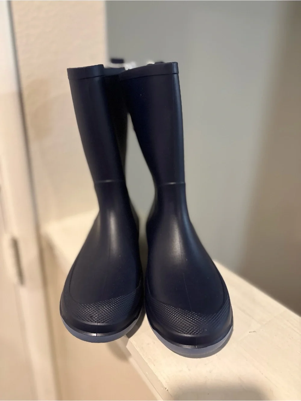 NEW Cat & Jack Andy Slip On Rain Boots Navy Big Boy Youth Size 5